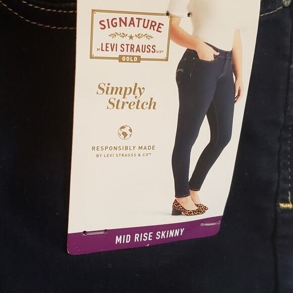 New levi  Strauss Signature  gold simply stretch mid rise skinny jeans 26M 38x30 - Picture 10 of 16